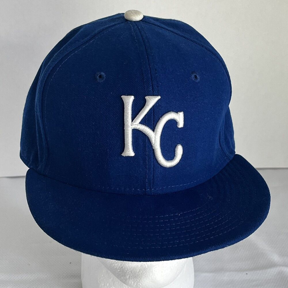 NEW MLB Kansas City Royals On Field New Era 59FIFTY Fitted Black White Hat 7 3/4